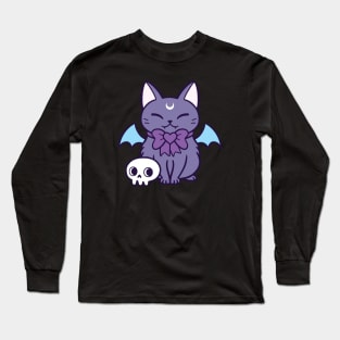 Black Bat Kitten | Nikury Long Sleeve T-Shirt